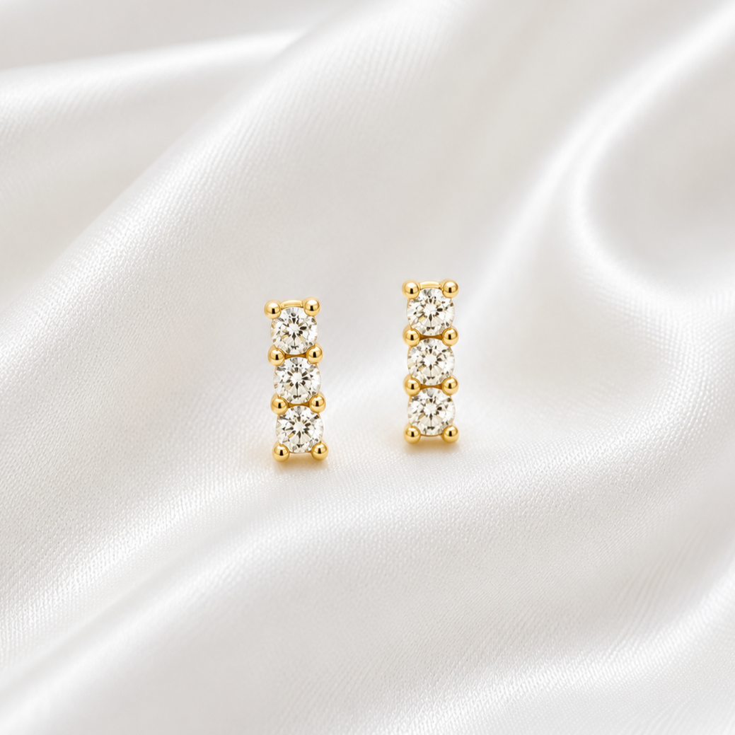 Aretes Trinity Oro 18kt