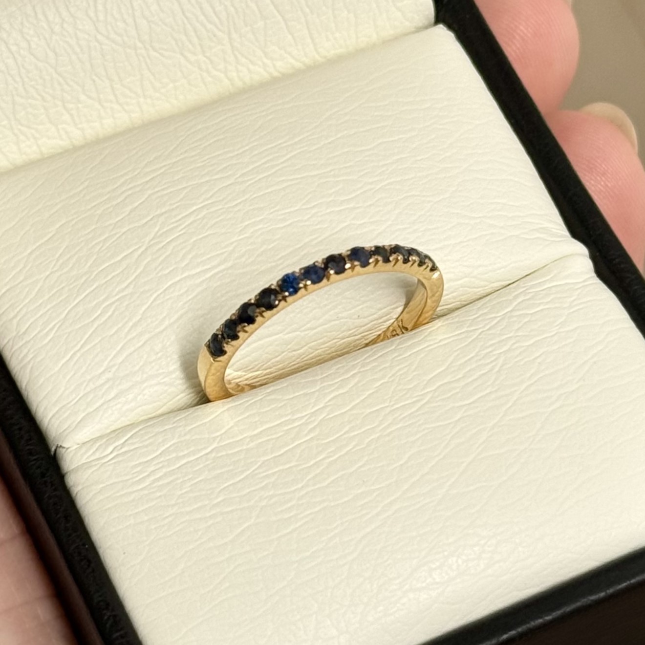 Anillo Rivier Zafiros Azules Oro 18kt
