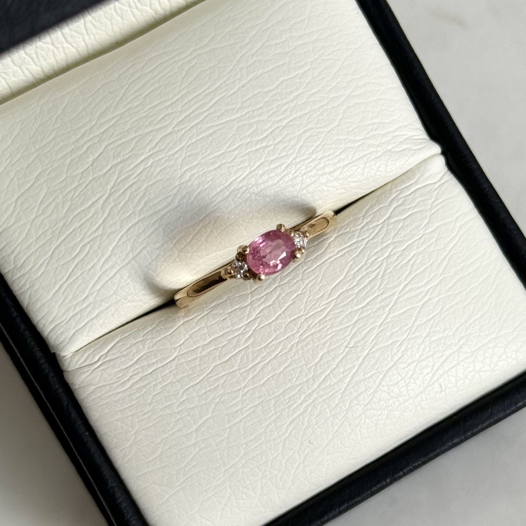 Anillo Zafiro Rosa Oro 18kt