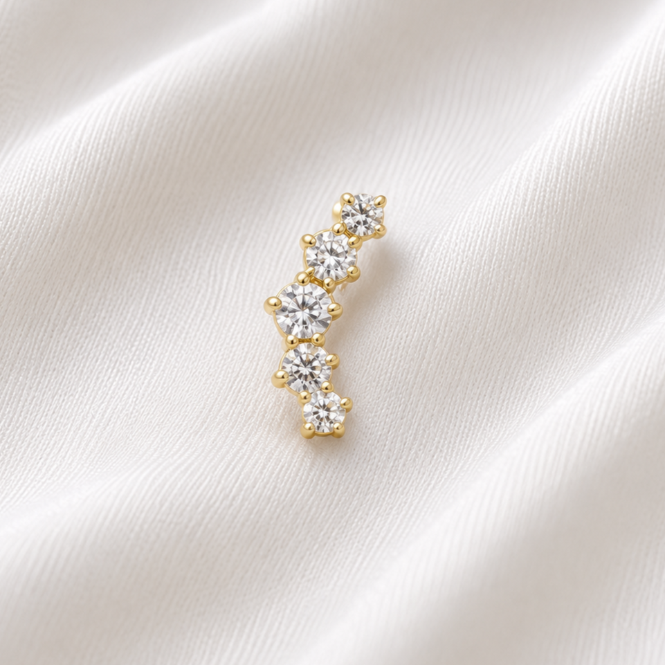 Aretes Brillos Oro 18kt