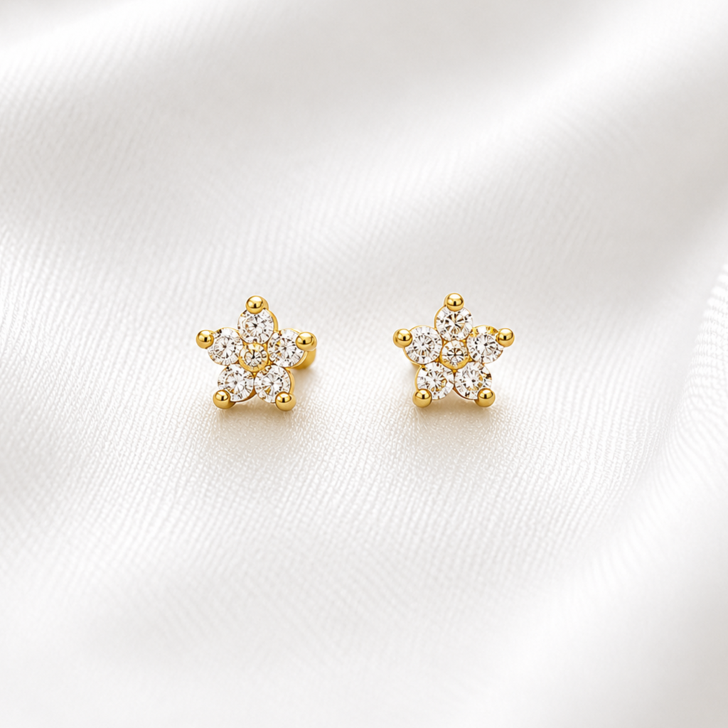 Aretes Roseta S Oro 18kt